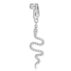 A silver fashion belly button ring with a bail and a delicate, coiled chain design.