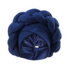A navy blue braided turban cap for African party headwear