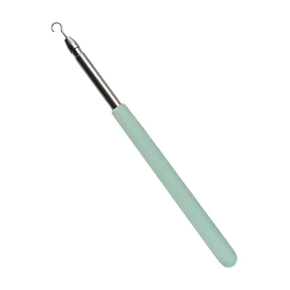 Pince de précision en argent avec une poignée vert clair.