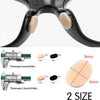 Puntas de silicona beige claro para almohadillas de gafas reutilizables antideslizantes en negro, mostradas en diferentes gro