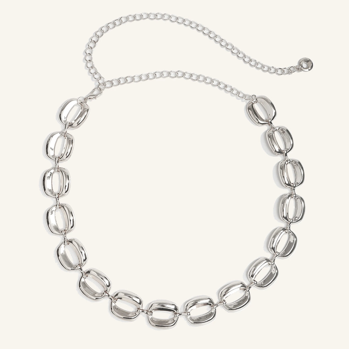 Zarte silberne hohle Metallgürtelkette für Kleider