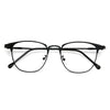 Black anti-blue light metal eyeglasses with thin frames