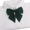 White shirt with a dark green butterfly ribbon tie set