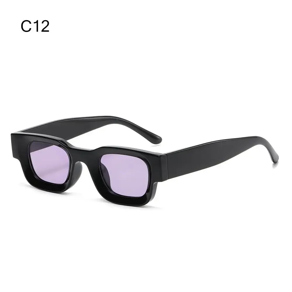 Black vintage butterfly wrap sunglasses with purple lenses