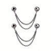 Silver multi-function magnetic clothing clips with chain attachments