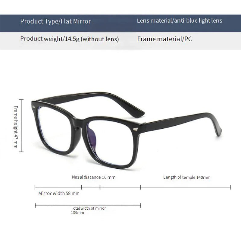 Une paire de lunettes minimalistes noires avec une monture claire et un composant miroir.