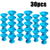 A set of 30 blue heatless magic hair curlers in various sizes.