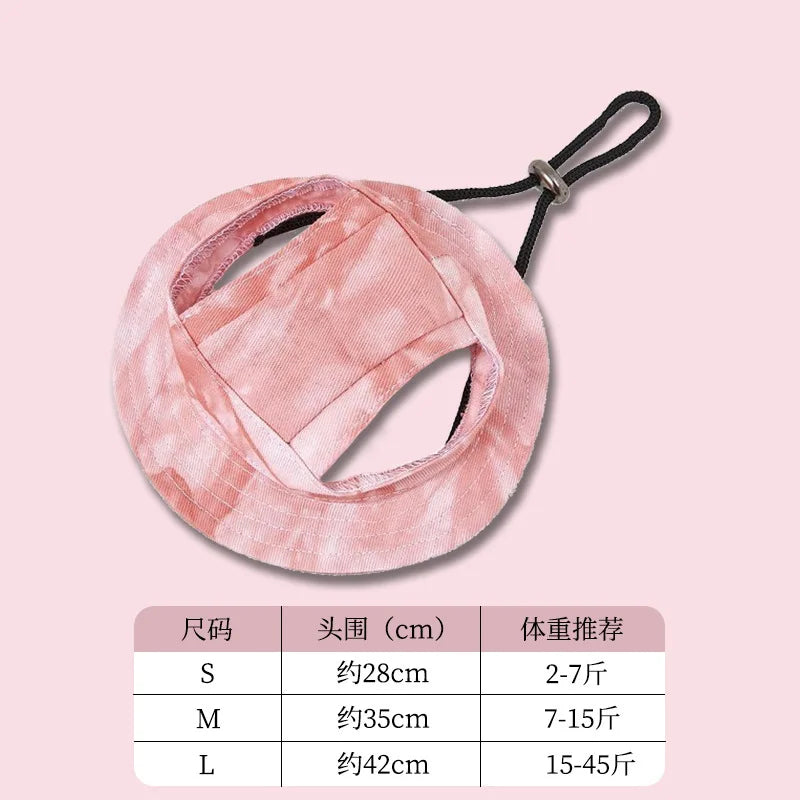 Chapeau ajustable à motifs aquarelle rose pour chiens et chats
