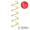 Five pairs of gold-finish stainless steel nostril studs with crystal accents, 2.0mm size.