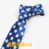 Navy blue silk necktie with white stars pattern
