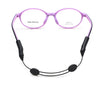 A pair of pink universal adjustable eyewear retainer glasses with black silicone straps.