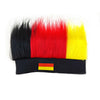 Football-Fan-Perücke-Haarreif mit schwarzen, roten und gelben Federn und deutscher Flaggen-Details