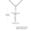 A stainless steel cross necklace with a gold finish, measuring 5.15cm in length and weighing 10g.