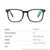 Un par de gafas de lectura rectangulares negras con marcos finos y lentes transparentes.