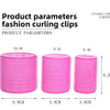 A comparison chart showing various product parameters for fashion curling clips in different gauges and diameters.