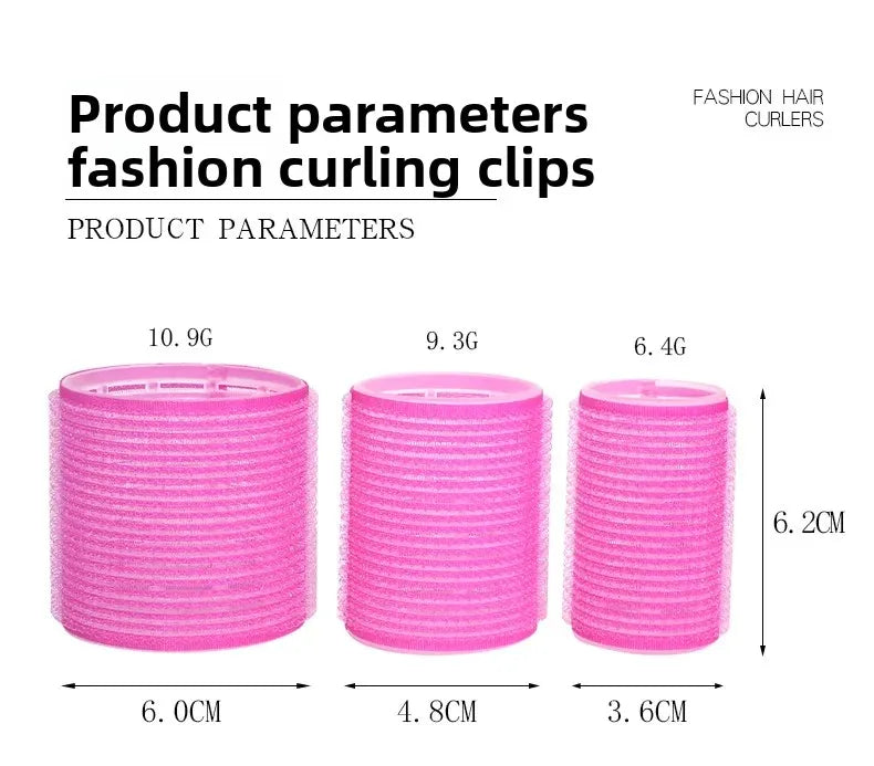 A comparison chart showing various product parameters for fashion curling clips in different gauges and diameters.