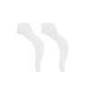 A pair of white silicone ear hooks designed for eyeglasses, suitable for sports and active use.