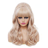 Long wavy blonde wig with a big bouffant beehive style
