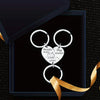 Silver keychain set featuring a puzzle heart design for middle, little, and big sisterhood