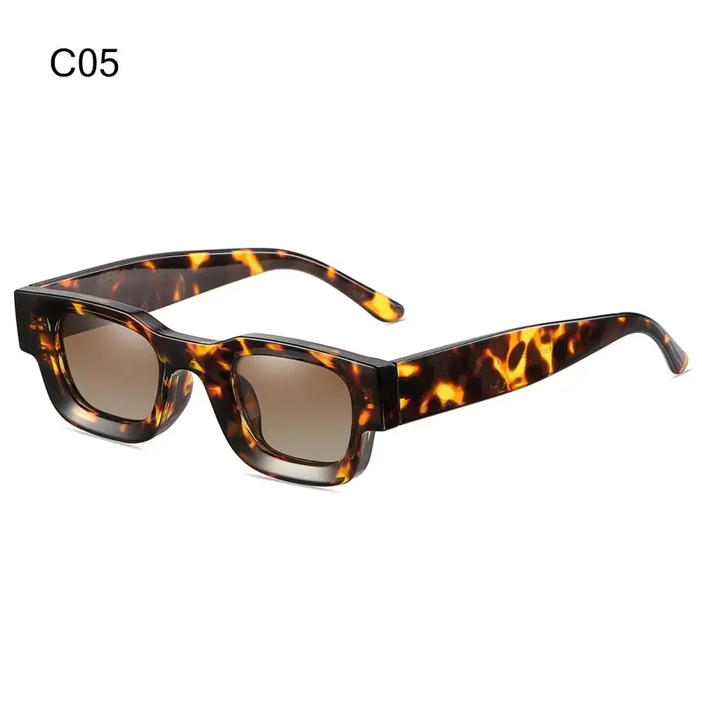 Brown leopard print vintage butterfly wrap sunglasses with dark brown frames