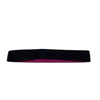 Black and magenta adjustable wig band used for hairline edging.