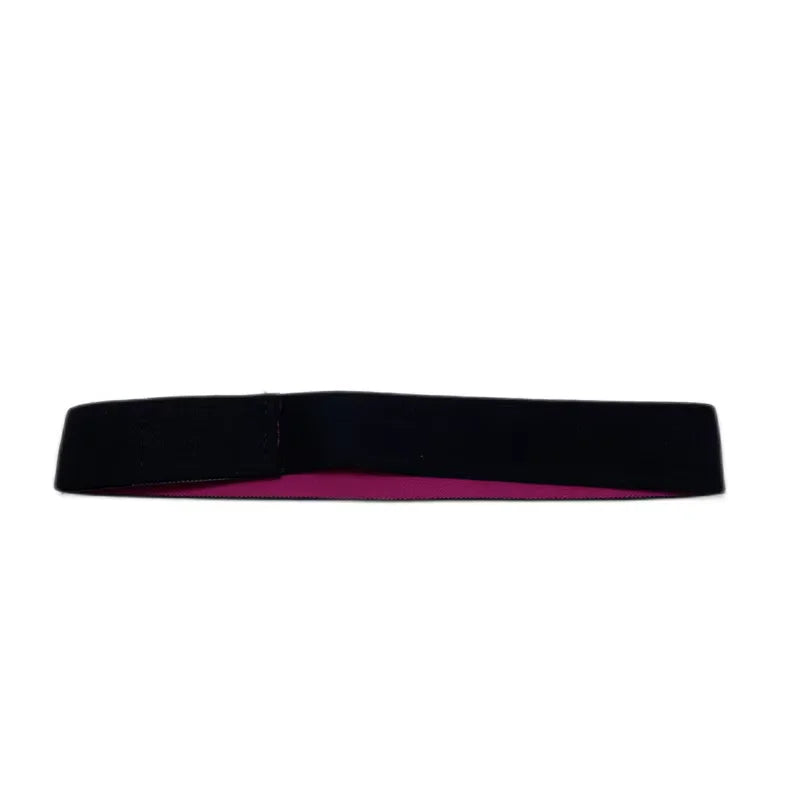 Black and magenta adjustable wig band used for hairline edging.