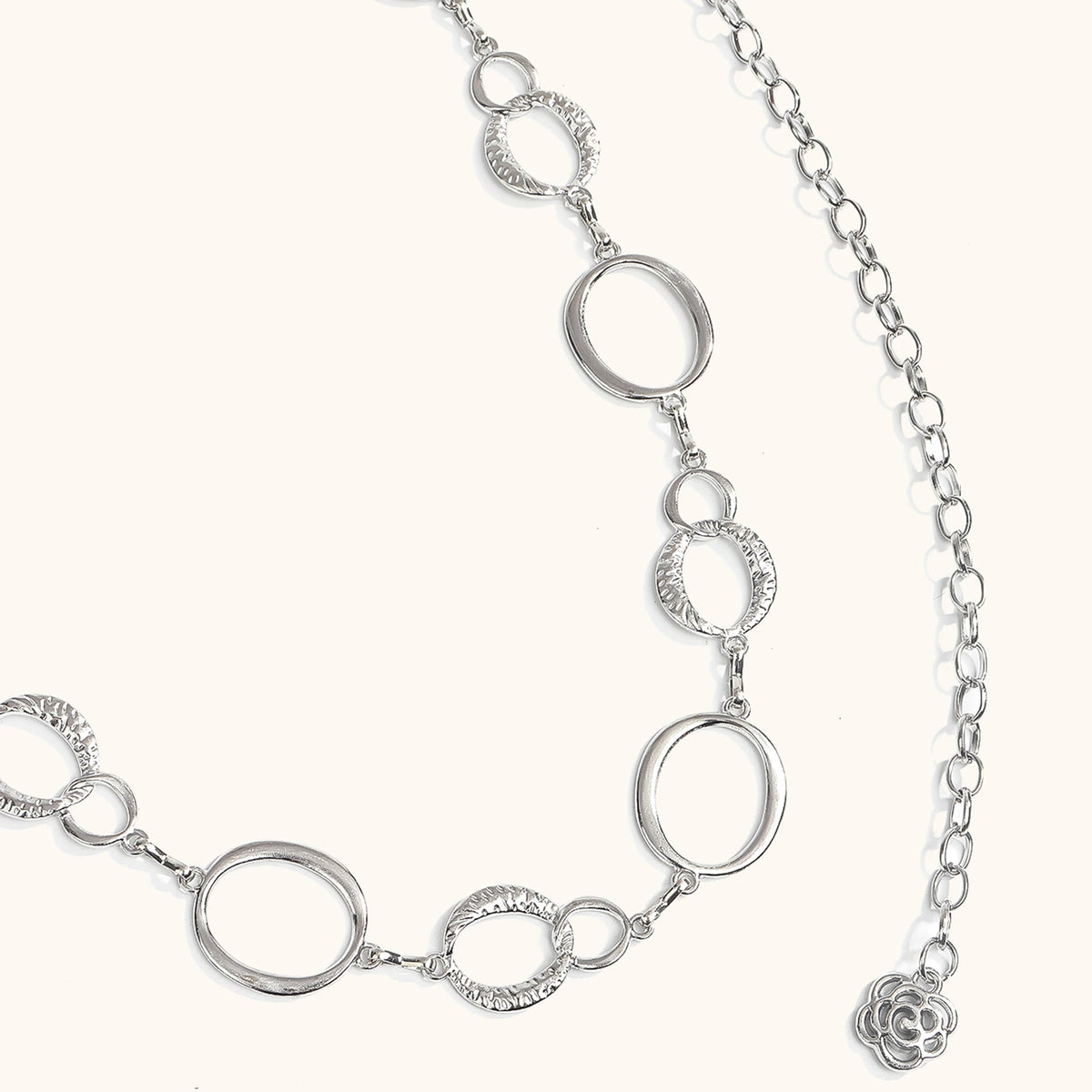 Silberne hohle Metallgürtelkette für Kleider mit miteinander verbundenen runden Gliedern