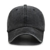 A black casual baseball cap shown from the front view.