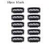 Ten black precision snap hair extensions for bangs displayed in a grid format.