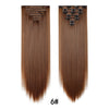 A pair of 24-inch clip-in hair extensions in a warm brown color shown against a white background.