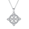 Silbermagierknoten-Zirkonia-Halskette mit detailliertem keltischem Design.