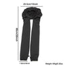Black long hair sleeping bonnet set shown flat with dimensions.