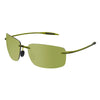 Olivgrüne, randlose Sportbrille mit schwarzen Akzenten