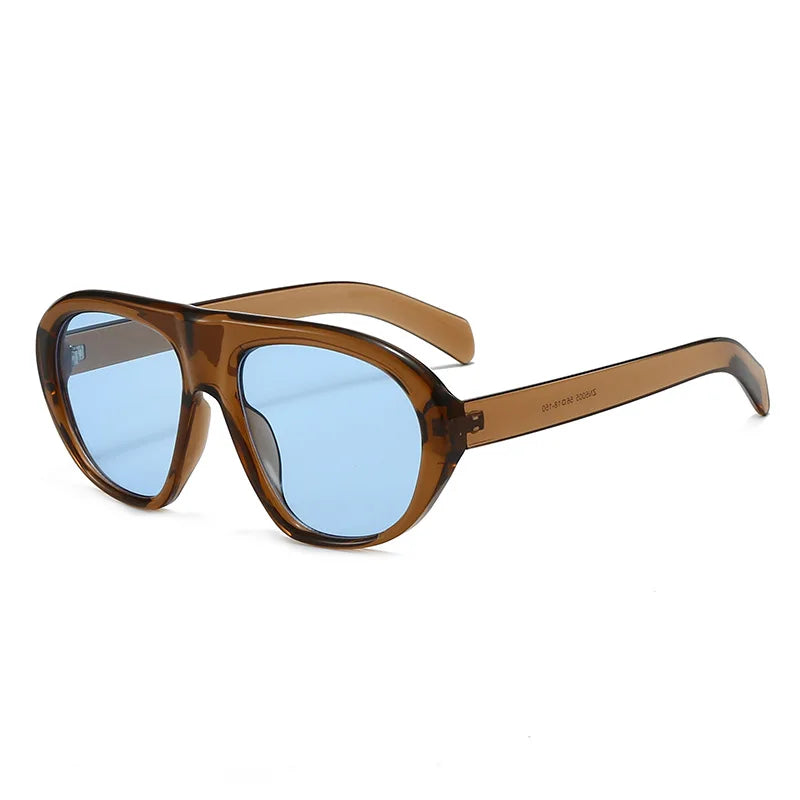 Brown tinted vintage gradient leopard sunglasses with tortoiseshell frames