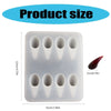 A white silicone mold with 10 cavities for crafting devil horns and claws, showing the product size.