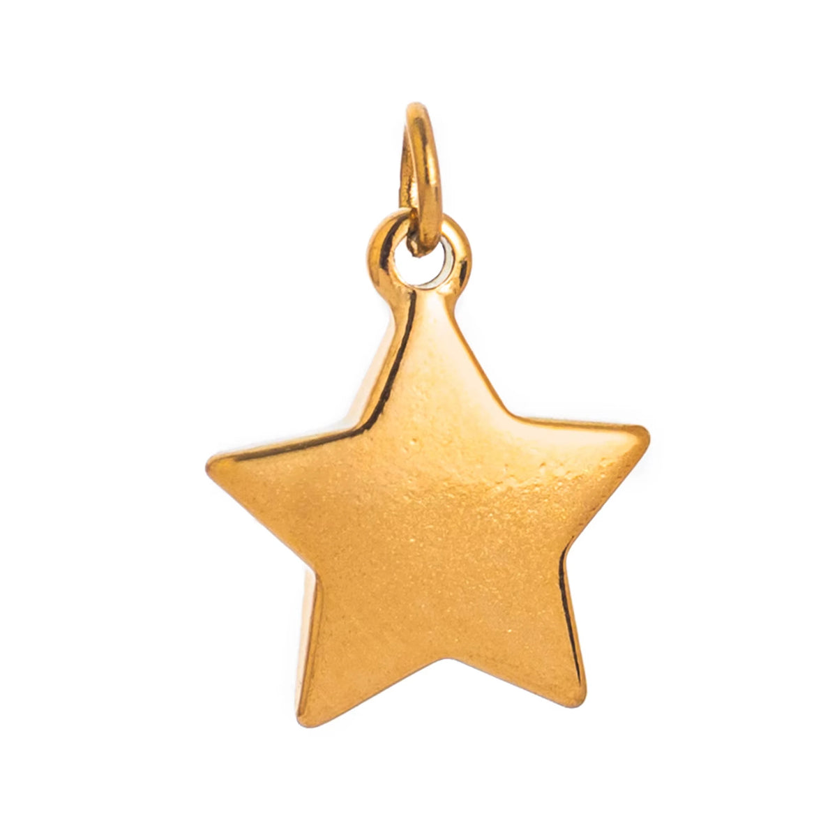 Gold plated butterfly key pendant charm with a star shape.