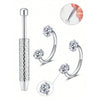 Stainless steel horseshoe nose stud with ball grabber and decorative gemstone options