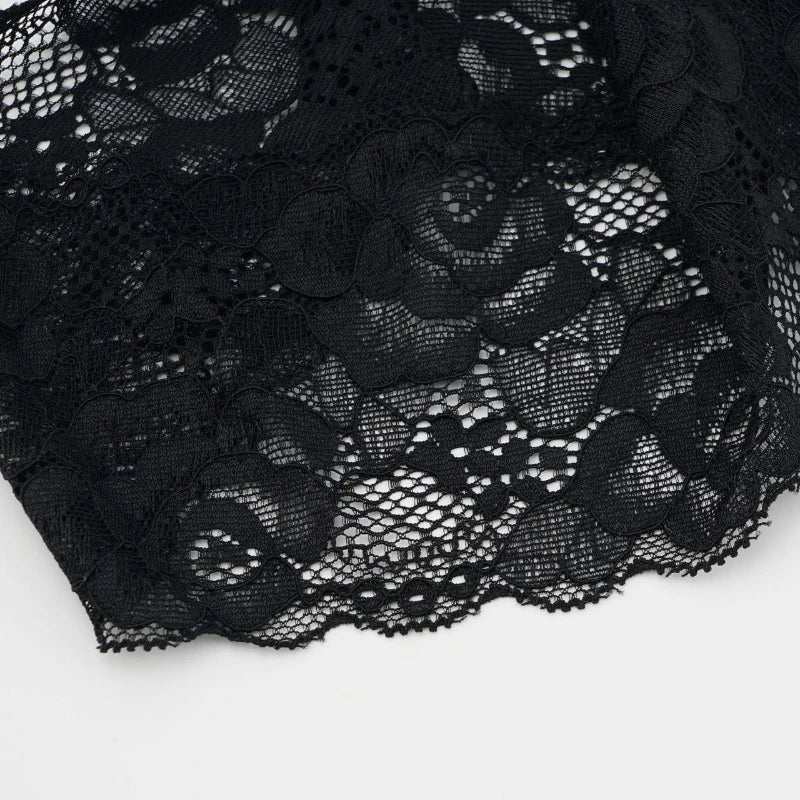 Black floral lace hair headband for women
