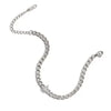 Silver charm bracelet featuring round water drop zircon elements.