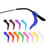 A set of silicone ear hooks in various colors, including blue, purple, green, and yellow, attached to a black handle.