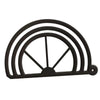 Black reusable hat brim bender with a semicircular, arched design.