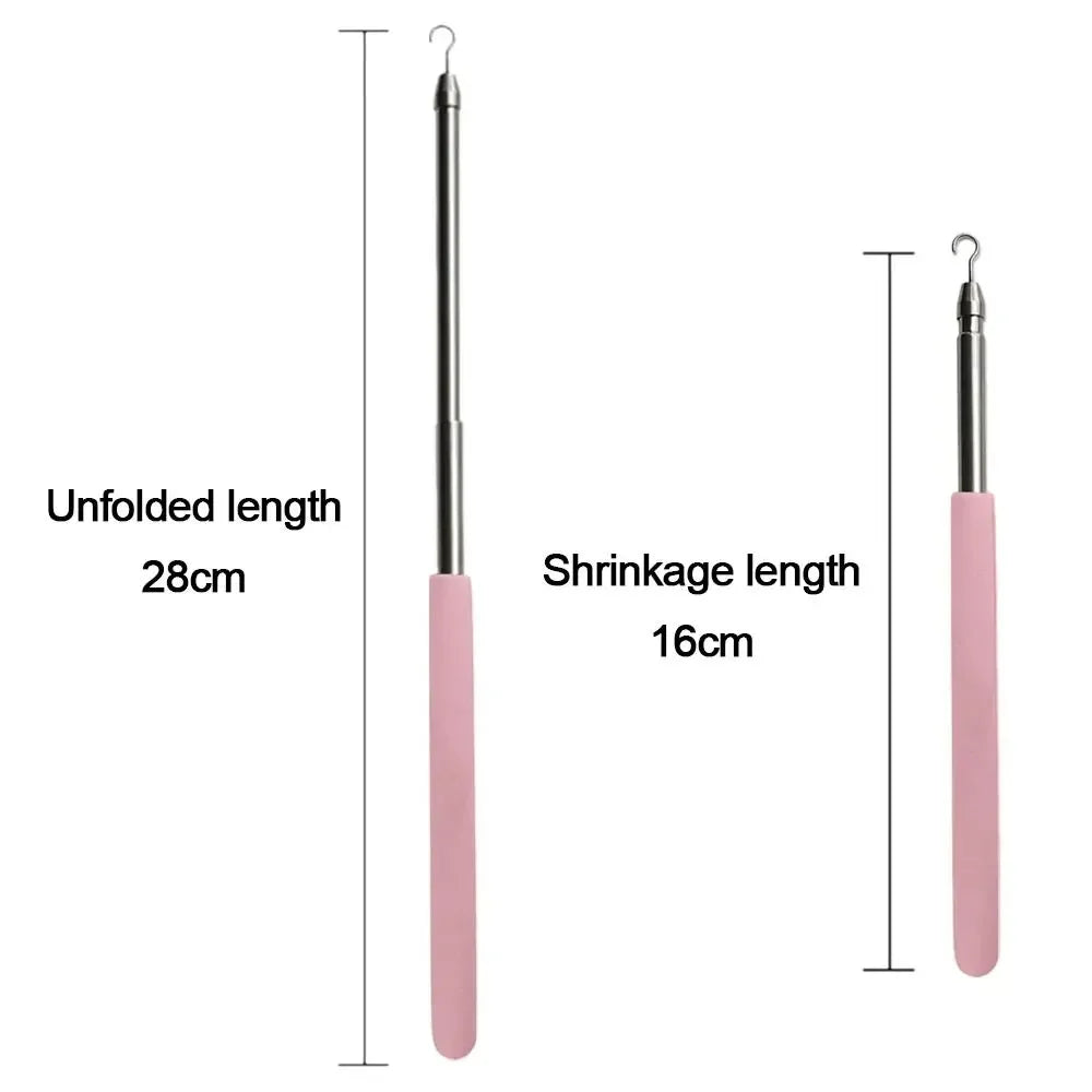 Pince à bijoux roses de précision, longueur déployée de 28 cm et longueur de retrait de 16 cm.