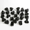 A set of black adjustable hair claw clips displayed on a white background.