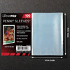 A package of 100 Ultra Pro clear penny sleeves for protecting cards and collectibles.