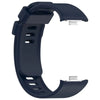 A dark blue replacement silicone watch strap for a smartwatch, shown from the side.