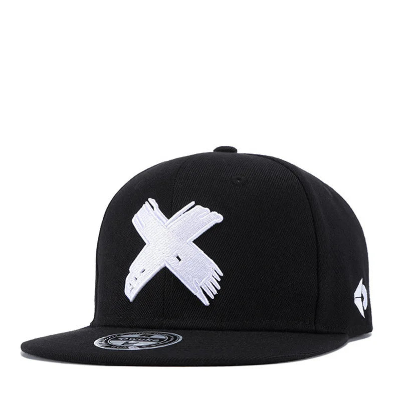 Black unisex luxury baseball cap with a white cross embroidered on the front.