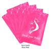 Five rose red satin drawstring bags for storing wig and hair extensions