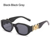 Black-Black Gray sunglasses with rose metal detail and gold accents