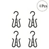Four black multi-use wig and accessory hangers.