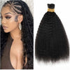 Black bulk kinky straight human hair extensions with gold tips for boho braids